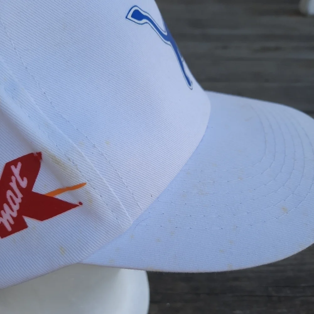 Vintage 90s Detroit Lions Kmart Promo Stadium Game Day White Trucker Hat *FLAWS*